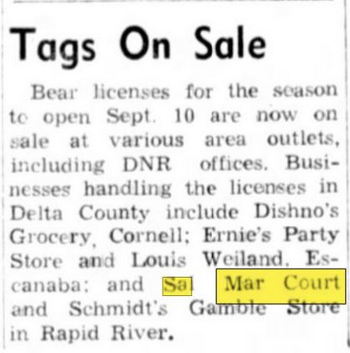 Sall-Mar Resort (Sal-Mar Court) - Aug 1973 Article On Bear Licenses